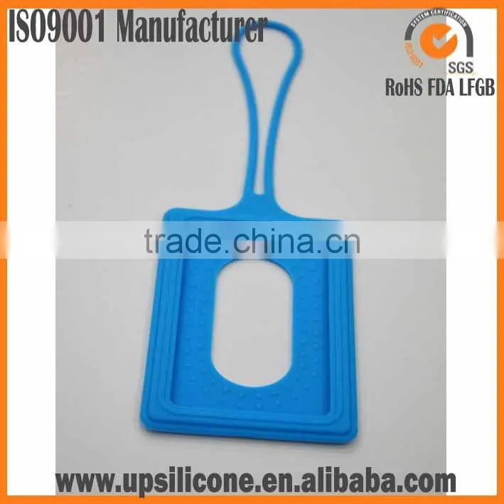 2016 wholesale washable silicone hang tags with elastic loops