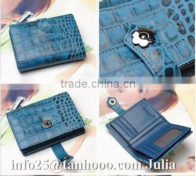 Sexy clip/sexy fashion crocodile leather purse/leather women wallet