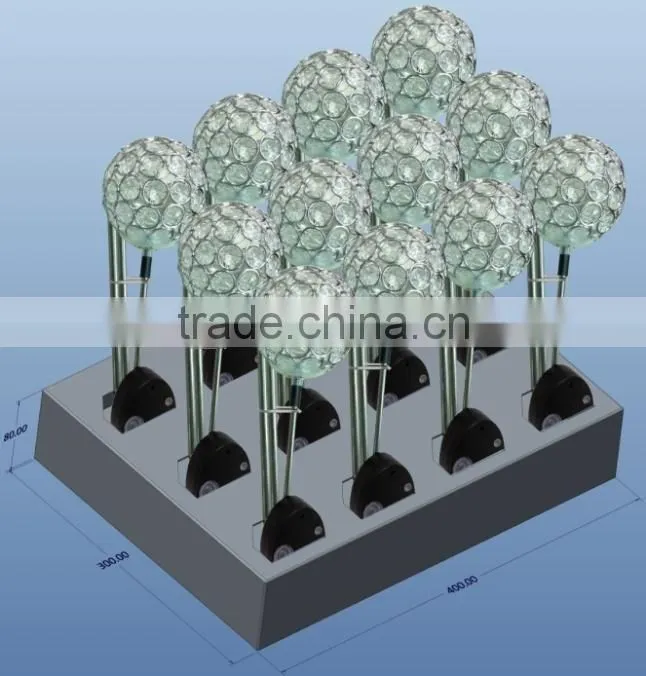 RBG led handmake Acrylic Ball iron Solar Stake Light outdoor garden decorations