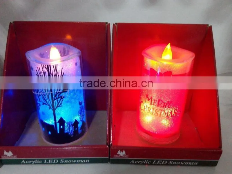 2015 high quality acrylic colorized led candle holders