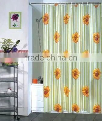 Waterproof flower Design Bathroom Shower Curtain PEVA Bath Curtain