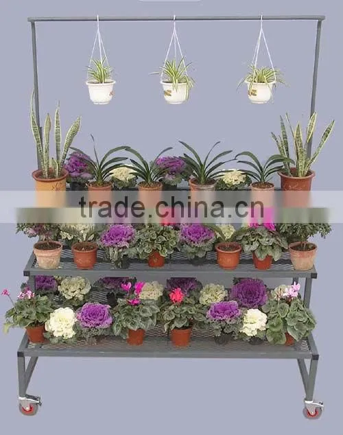 Tri-Step Display Bench with Purlin, Garden plant Display Racks ,