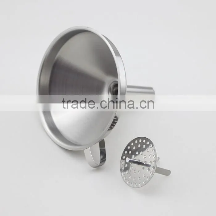 Wide Mouth Stainless Steel Funnel With Detachable Strainer