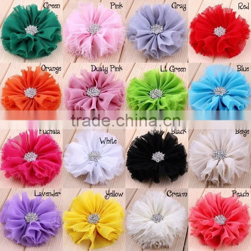 handmade shabby chiffon flower clip for kids hair accessories