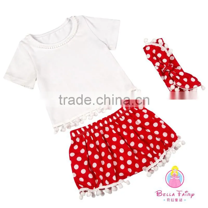 Wholesale High Fashion Kids T Shirt Lace Shorts Baby Girls Summer Boutique Outfits