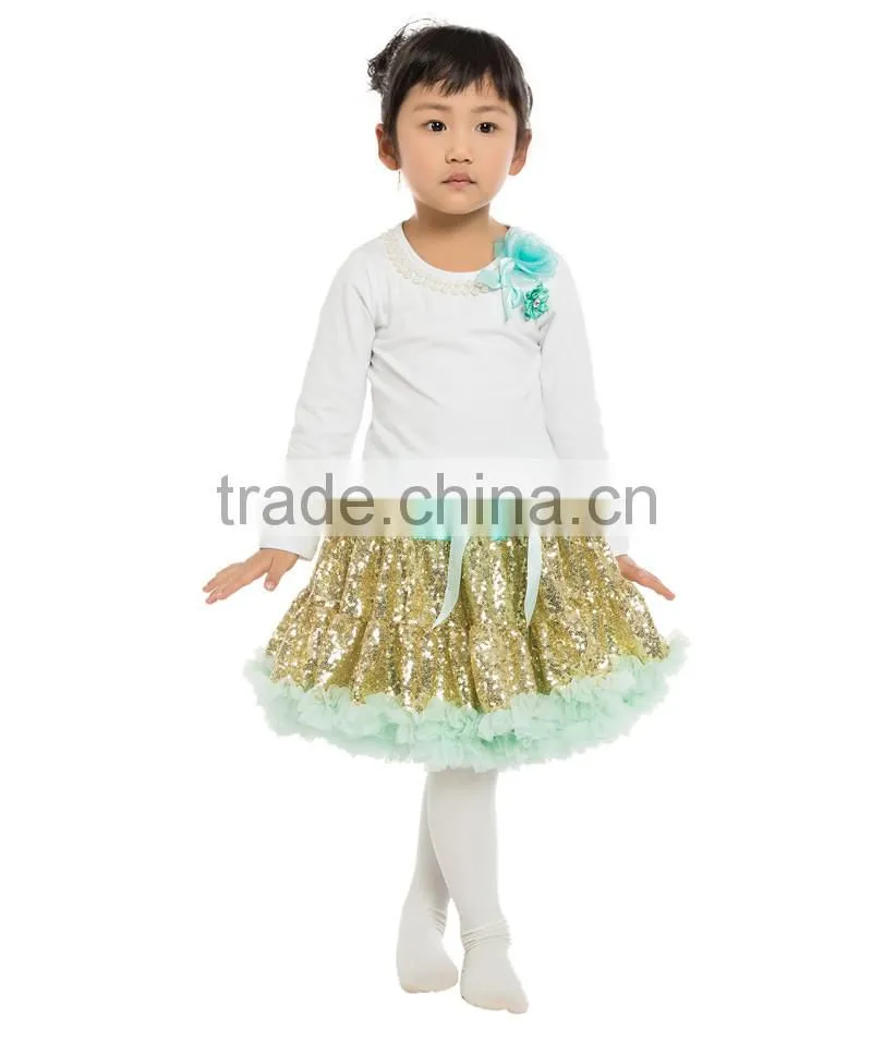 High Quality Girls Sequin Skirt Set,Fluffy Tutu Skirt Set For Girls