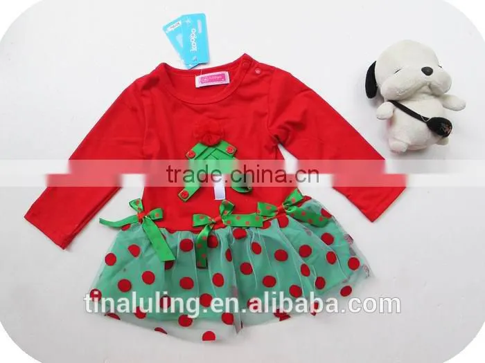 new girls christmas dress fashion long sleeve girls christmas tree red dress child clothes