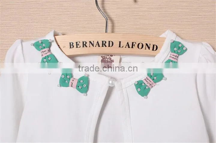neck with green bow tie spring / summer children girls coat fashion 100% cotton newest kids coats girls coats