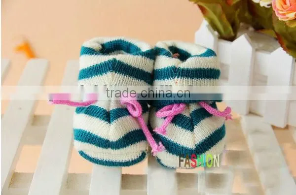Wholesale Winter Baby Kids Knitted Shoes Stripes Cotton Cute Shoes