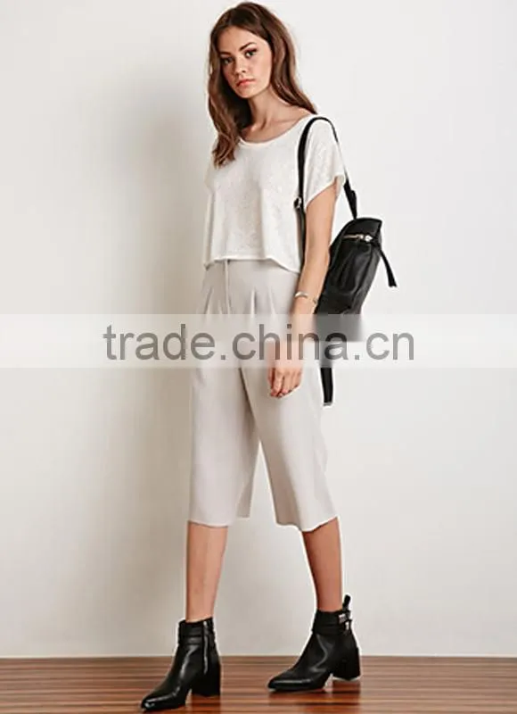 2015 Hot sale women wear knit crop top loose top