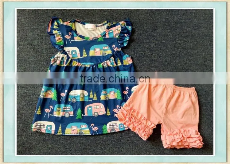 2017Wholesale children's boutique clothing back to school the little girl's summer skirt suit