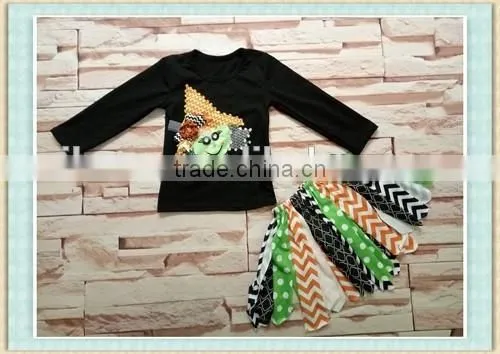 Factory price sales wholesale new design girls a Halloween boutique Cartoon demons outfits baby clothes