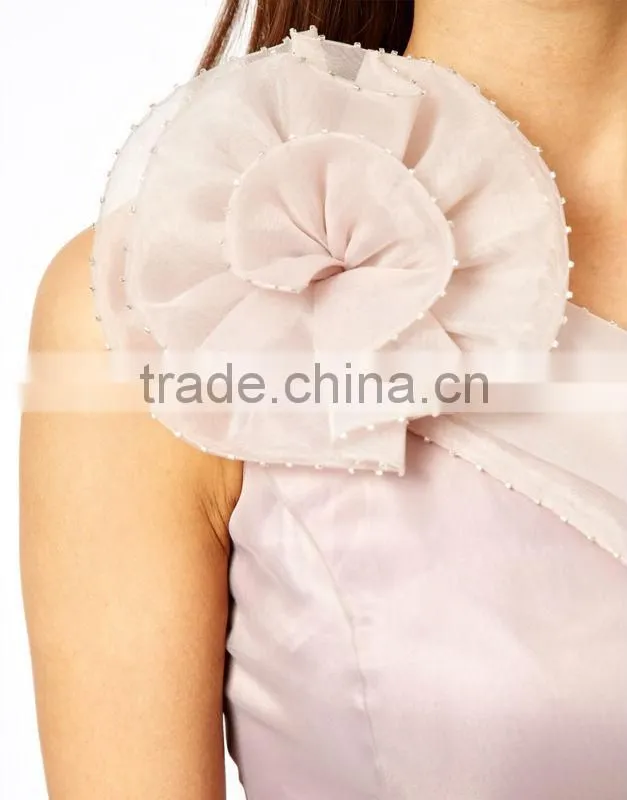 Evening Dress with Corsage Shoulder Detail