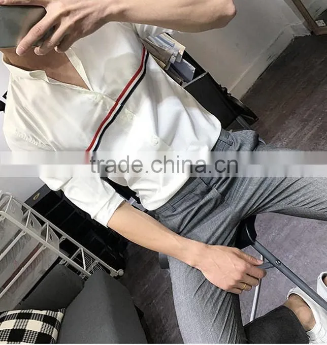 5 minutes of sleeve shirt contracted short-sleeved shirt in summe