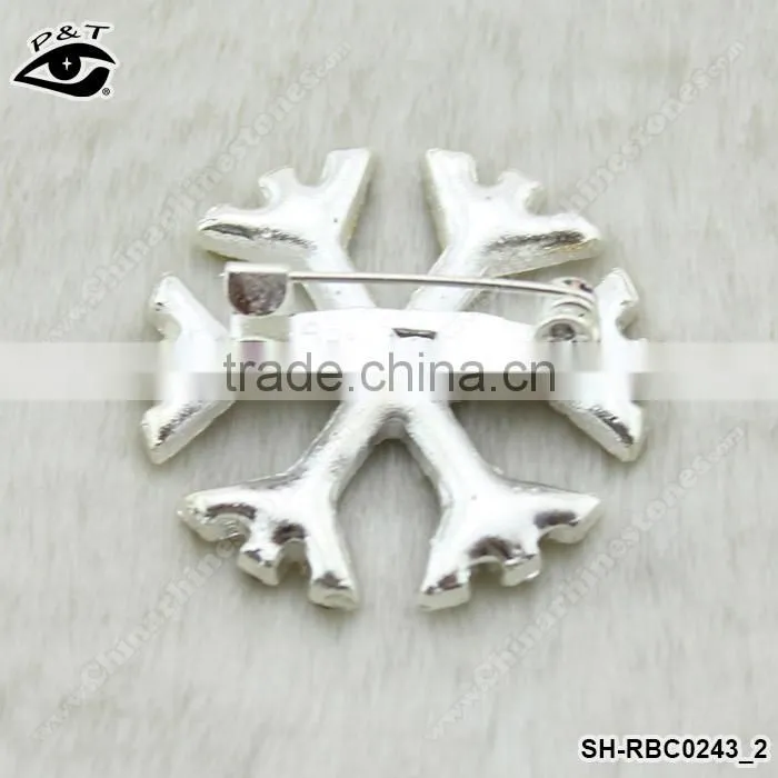 Snow Flake Shape Brooches Rhinestone Brooch Pins For Wedding Invitation Decoration Accessories