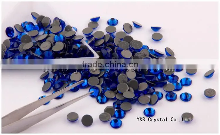 A grade quality sapphire color hotfix rhinestone