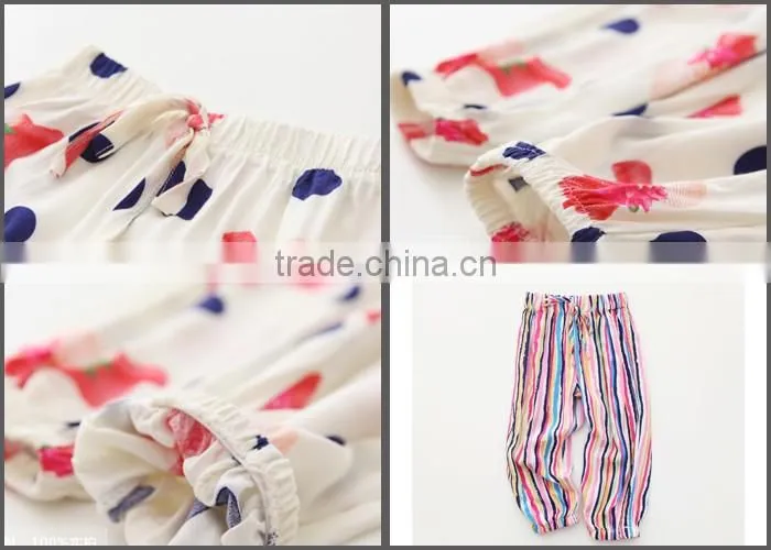 Children Summer Soft Print Rayon Casual Trousers