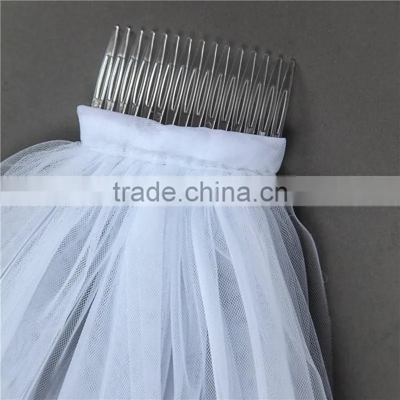 2017 wholesale bridal lace veils hot sale short elegant bridal wedding veils short Tulle Wedding Bridal Veils HL06