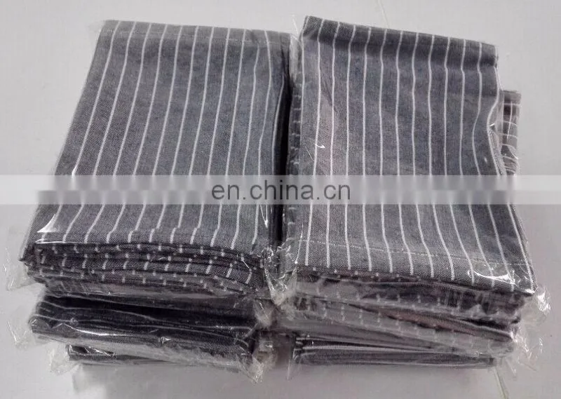 high quality linen/cotton color weaved frayed hem tea towels in stripes in small quantities