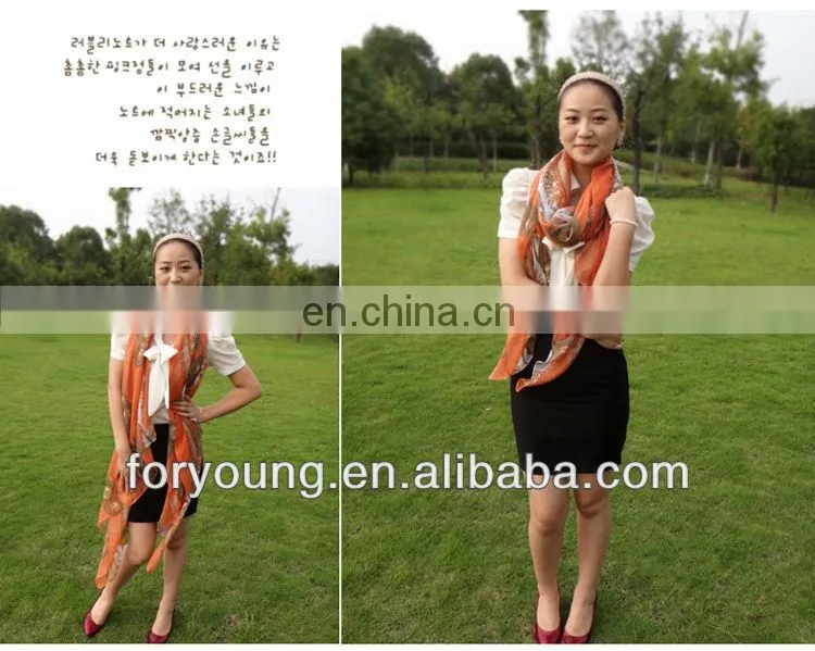 fashion long voile printed scarf