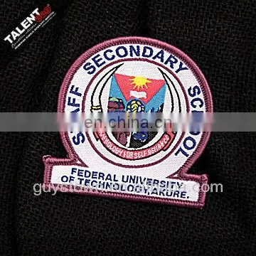 custom woven school logo badge patch for uniform garment