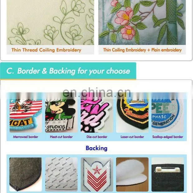 round&colorful smile face embroidery badge/patch/emblem sew-on garments or apparel