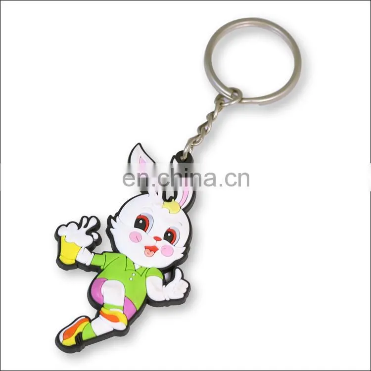 Custom pvc plastic keychain yellow keyring wholesale