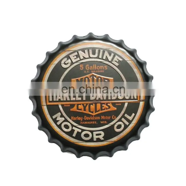 Wholesale vintage home bar decor tin metal sign beer cap