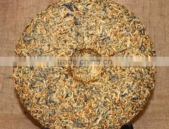 Golden Buds Tea Cake,Top Yunnan Dianhong Black Tea