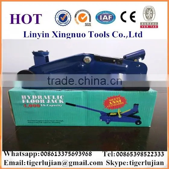 2016 arrival hot selling in China famous brand name Xingnuo 2-ton capacity car hydraulic blue color portable car lift jack