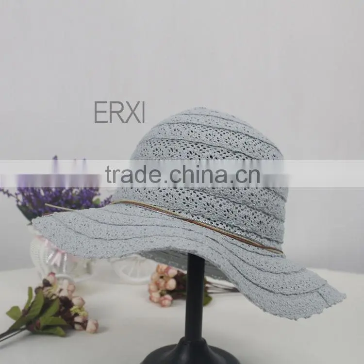 Newest Design Ladies Summer Sun Foldable Straw Hat Wholesale