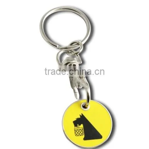 shopping cart coin keychain,metal coin holder keychain,trolley coin keychain for supermarket