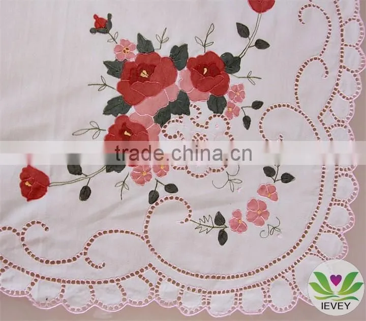 2015 new hand embroidery design fabric tablecloth wholesale brocade designs tablecloth