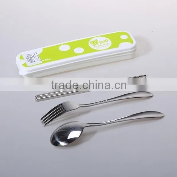 hot sale Plastic Children's Tableware with Stainless Cutlery Set