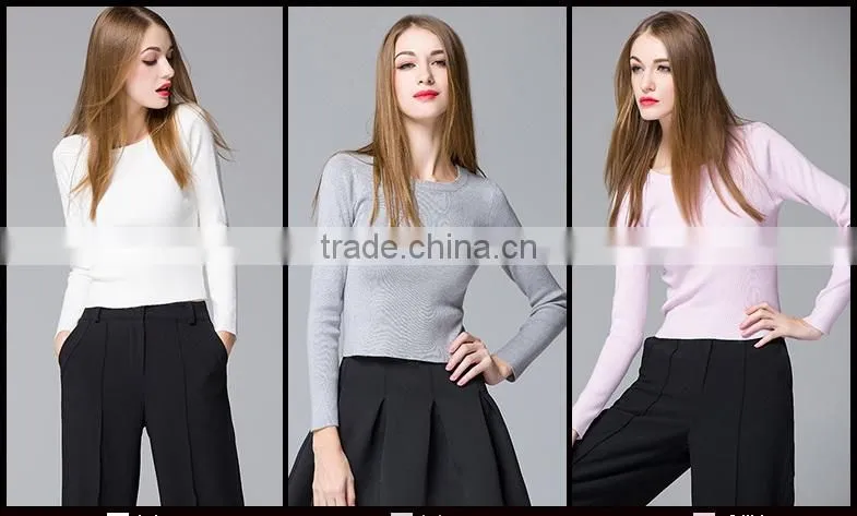 Fashion design 100% wool sweaters big collar sweater for girls