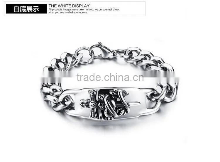 Antic unique titanium sterling steel man bracelets handmade heavy 316L steel design bangles