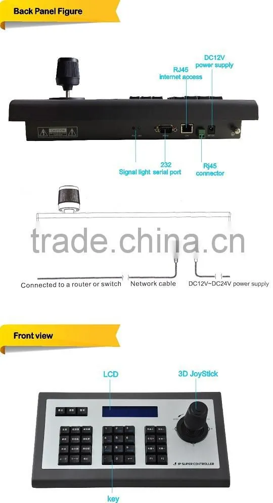 Onvif 4D Joystick PTZ IP Network Camera Keyboard Controller LCD Display support dahua ip camera