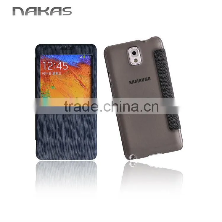 New production 2014 flip leather hard case for samsung note 3