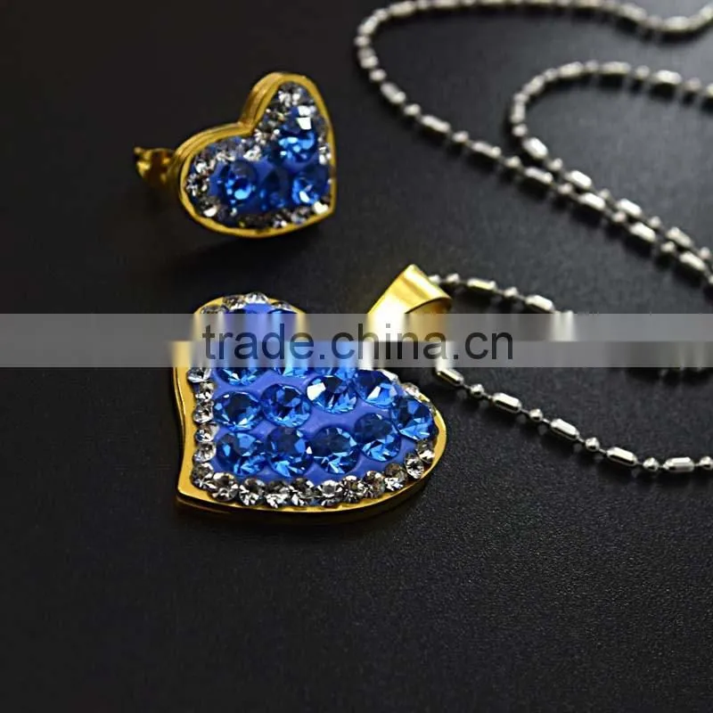Brazilian Gold Jewelry Wholesale Gemstone Jewelry Colored Rhinestone Jewelry Set