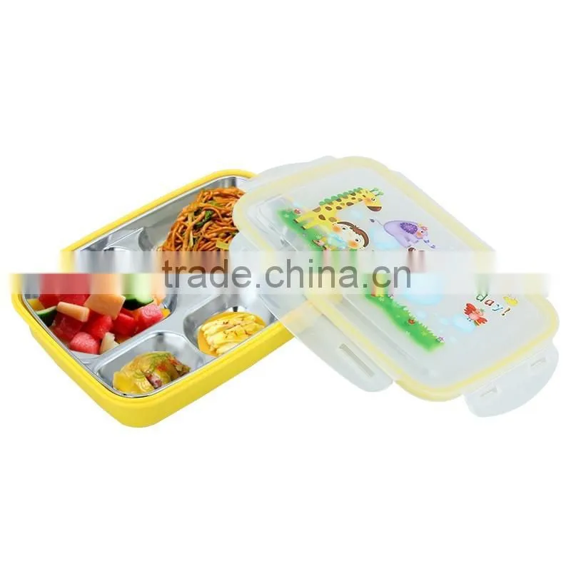 student Rectangle 5 Compartment bento Tiffin lunch box keep food hot for school