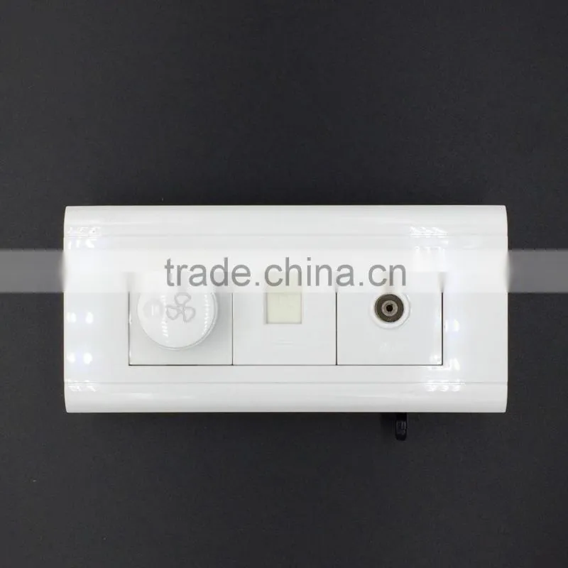 118 series fans dimmer + computer socket / telephone socket + TV socket