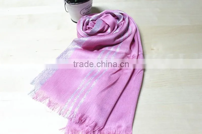 Fashionable polyester cotton gold thread square scarf infinity scarf