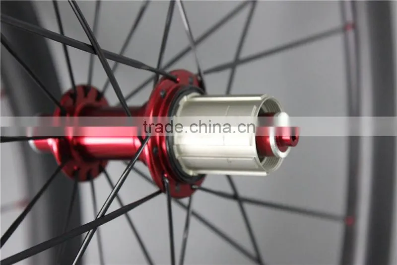 Black hub 700C tubular carbon wheel set professional UD Matt Carbon road bike tubular wheelset W65T