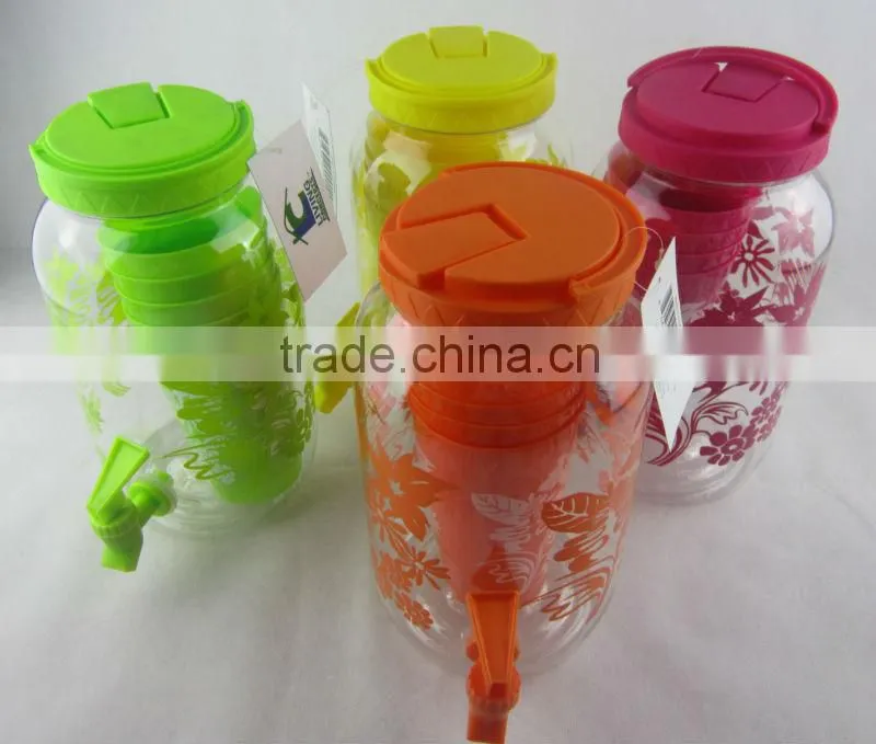 PET plastic sun tea jar BPA Free jar 25 pcs party drink set buffet juice dispenser with coasters, tumbers, ice cubes and stirs