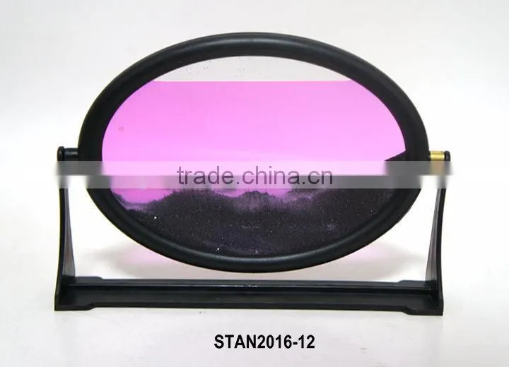 Round Black Plastic Frame Moving Sand Art