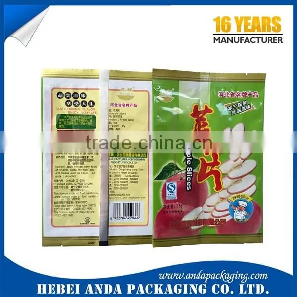 banana chips packaging/apple chips bag/nuts plastic packaging /snack bags and film in roll