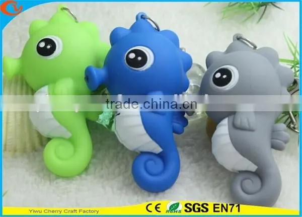 High Quality Promotional Cute Assorted Animal Sound Led Keychain