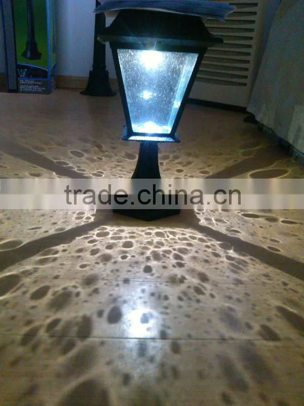 300 Lumen Post Mount Outdoor Black Solar LED Post Lamp