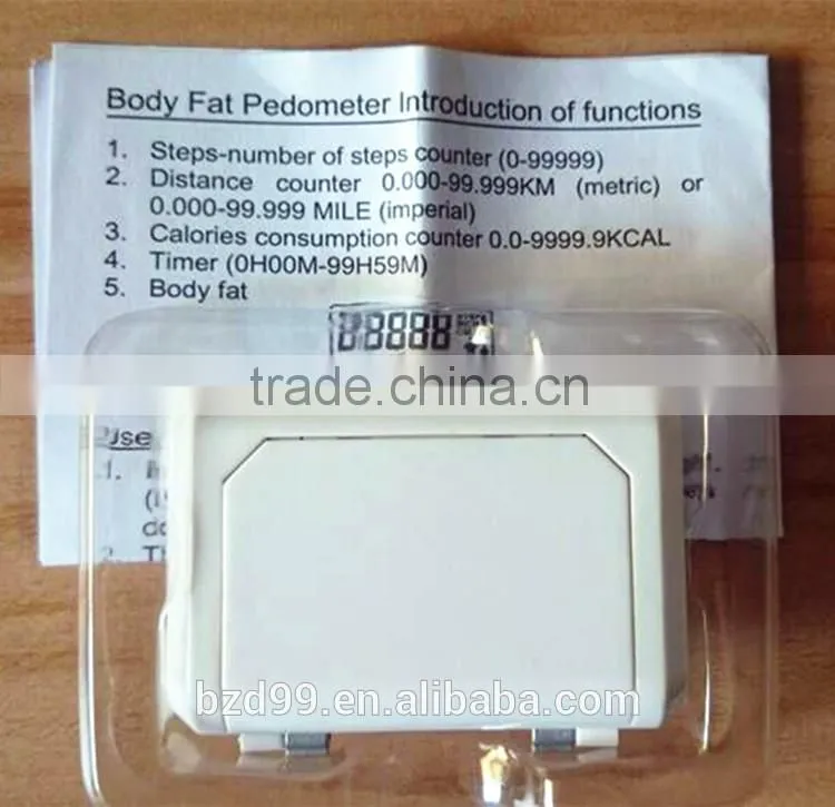Multi-functional Walk Mate Step Distance Calorie Body Fat Counter Tracking Pedometer Fat Detecting Counter
