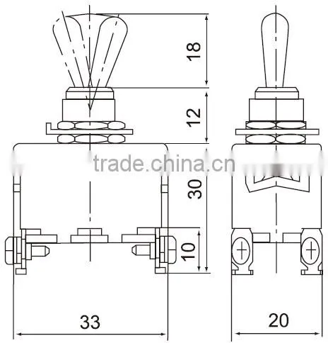 CNTD Custom Products Double Pole Single Throw ON-OFF 4-Way Spring Return Toggle Switch